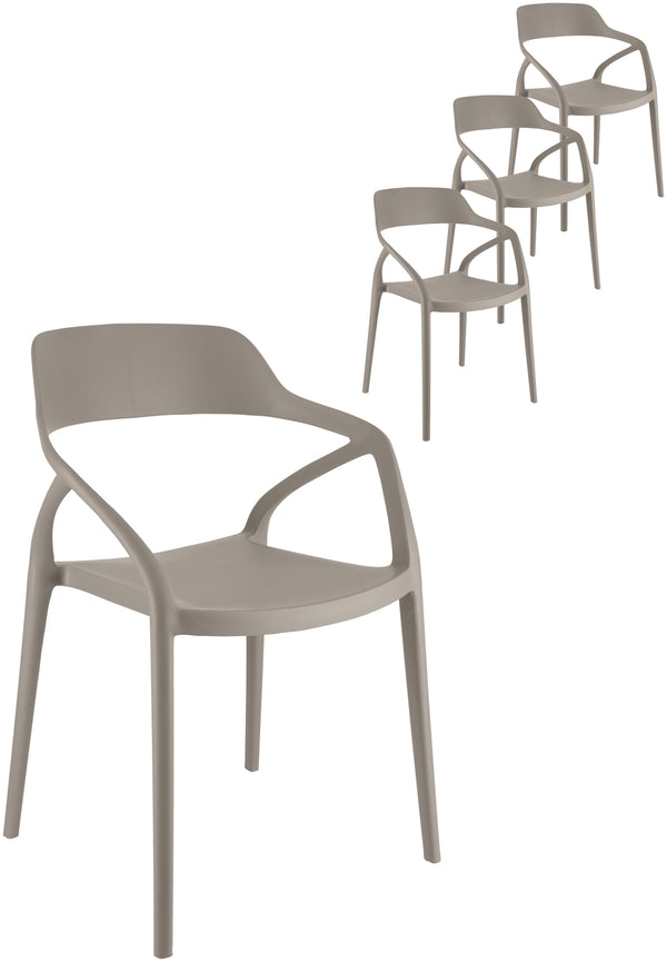 Kunststoff Stuhl Soreva; 57x51x79 cm (SxGxW); taupe; 4 sztuka / opakowanie