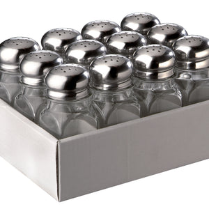 menaż uniwersalny; 4x4x10 cm (SxØxW); srebro/transparentny; 12 sztuka / opakowanie