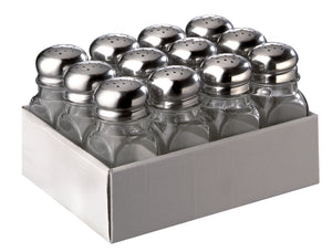 menaż uniwersalny; 4x4x10 cm (SxØxW); srebro/transparentny; 12 sztuka / opakowanie