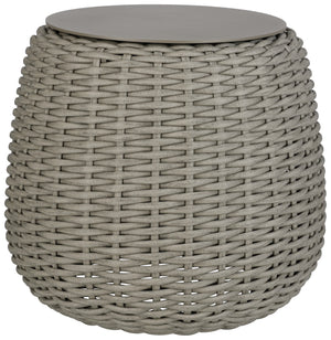 Outdoor Sitz-Pouf / Beistelltisch Tavano; 55x50 cm (ØxW); szary melanż; cylindryczny
