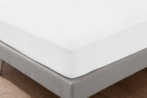 prześcieradło z gumką Jersey; 140-160x190-200 cm (SxD); biały