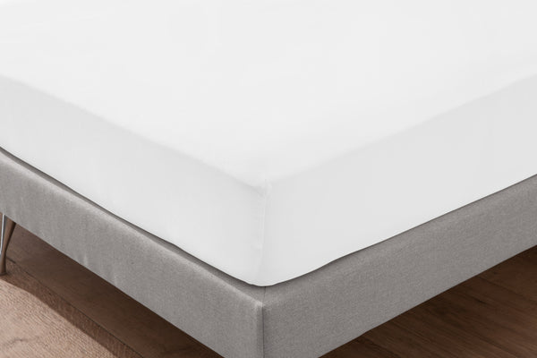 prześcieradło z gumką Jersey; 140-160x190-200 cm (SxD); biały