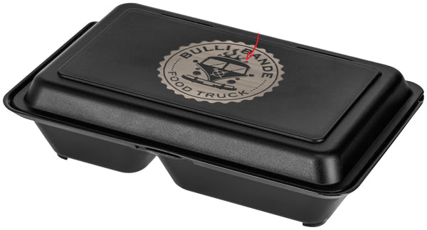 lunch box do wielokrotnego użytku Yari średnia; 800ml, 15.7x24.6x6.1 cm (DxSxW); czarny; prostokątny; 25 sztuka / opakowanie