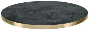 blat Marvani okrągły; 120x2.5 cm (ØxW); złoto/czarny; okrągły
