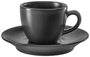 spodek do filiżanki do espresso Masca; 12x2.5 cm (ØxW); czarny; okrągły; 6 sztuka / opakowanie