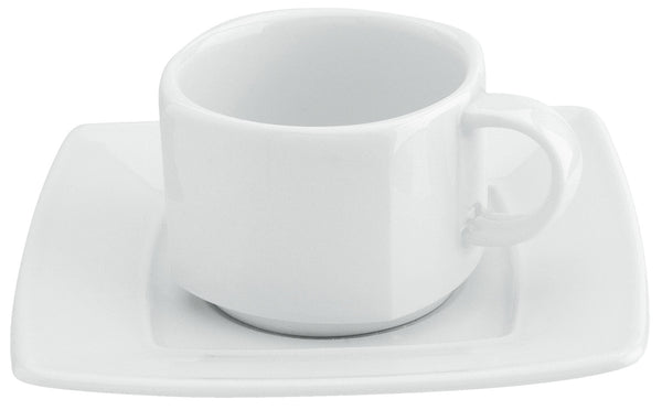 spodek do filiżanki do kawy Melbourne; 15.5x15.5 cm (DxS); biały; kwadrat; 6 sztuka / opakowanie