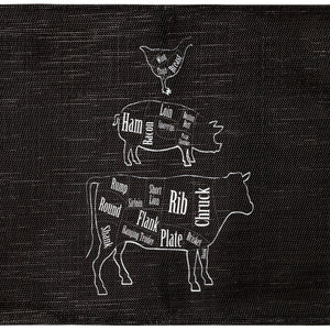 podkładka na stół Tenoris Animal; 33x45 cm (SxD); czarny; 4 sztuka / opakowanie
