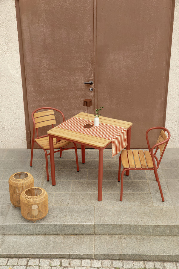 Tischläufer Valiano Streifen; 40x120 cm (SxD); czerwony/biały