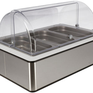 witrynka chłodząca Fundale biała 6,5 cm stal szlachetna 3 x 1/3; Größe GN 1/1, 63x42.5x27.4 cm (DxSxW); biały/transparentny/stal nierdzewna; prostokątny