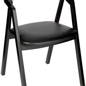 Stapelstuhl Calma Kunstleder Buchenholz schwarz lackiert; 54x53x79 cm (SxGxW); siedzisko czarny