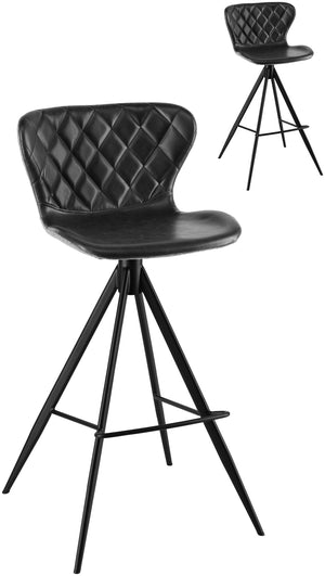 stołek barowy Kansas; 52.5x50x104 cm (SxGxW); siedzisko czarny/jasny szary, stelaż czarny; 2 sztuka / opakowanie