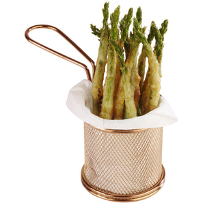 koszyk do frytek do serwowania Snackholder okrągły; 8x7.5 cm (ØxW); złoto; okrągły