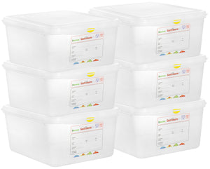 pojemnik GN z tworzywa sztucznego Dena 44958; Größe GN 1/2, 10000ml, 32.5x26.5x15 cm (DxSxG); transparentny; 6 sztuka / opakowanie