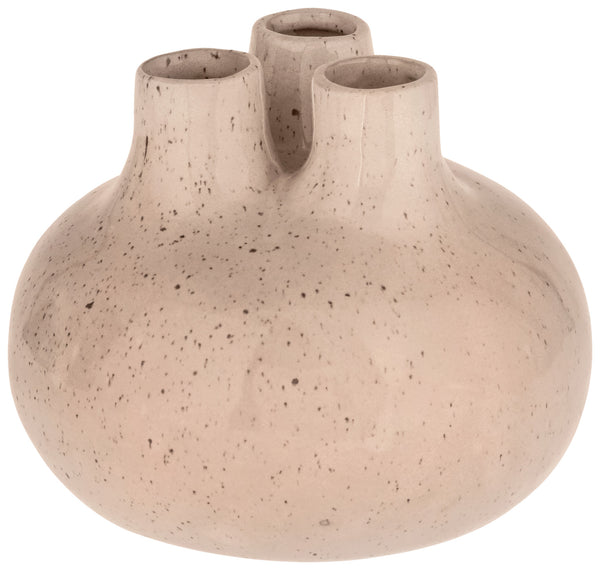 Vase Cho; 14.5x11.5 cm (ØxW); brązowy; okrągły