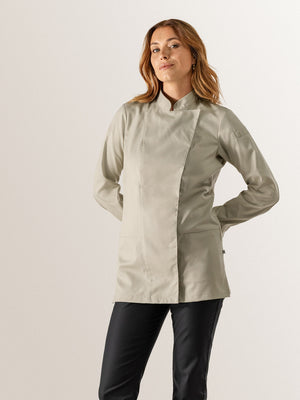 Kochjacke Lynn ; Kleidergröße 4XL; kamiennoszary