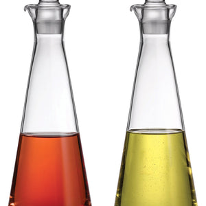 zestaw butelek na ocet i oliwę Elana; 220ml, 3.5x18.6 cm (ØxW); transparentny