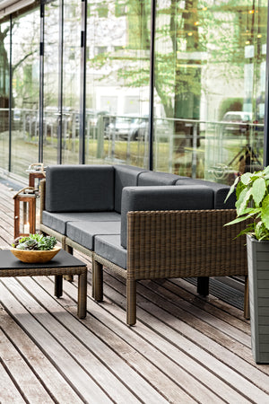 element narożny Lika; 76.5x76.5x64 cm (SxGxW); szary/brązowy