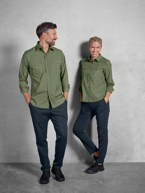 Bluse Langarm Marlon Regular Fit; Kleidergröße 38; oliwka
