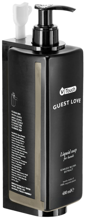 uchwyt na butelkę z dozownikiem Guest Love do przykręcenia; 18.8 cm (W); czarny; 10 sztuka / opakowanie
