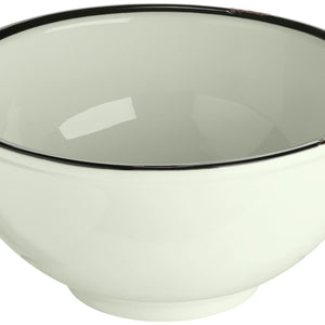 miska Liron stożkowa; 600ml, 14.5x7 cm (ØxW); biel kremowa/czarny; okrągły; 4 sztuka / opakowanie