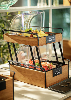 tablica do etykietowania Esino do pozycji bufetowych; 12x5.58 cm (SxW); czarny