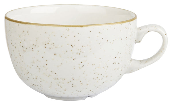 Cappuccino Tasse Stonecast Barley White; 227ml, 9.5x5.5 cm (ØxW); biały/brązowy; okrągły; 12 sztuka / opakowanie