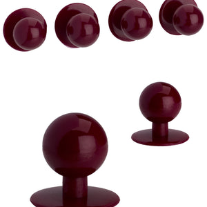 guziki plastikowe gładkie; bordo; okrągły; 12 sztuka / opakowanie