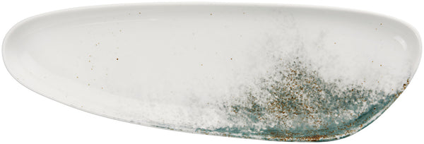półmisek Purior; 35.5x11.5x2.6 cm (DxSxW); biały/niebieski petrol; 4 sztuka / opakowanie