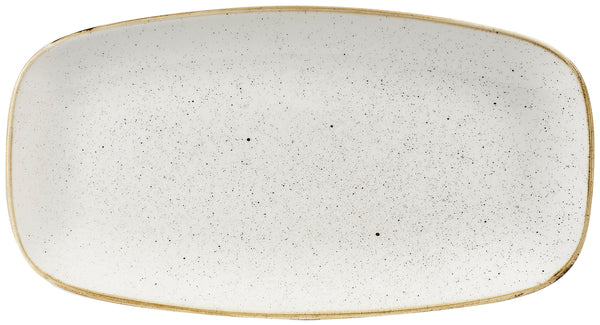 Chefs Oblong Platte Stonecast Barley White; 35.5x18.9 cm (DxS); biały/brązowy; prostokątny; 6 sztuka / opakowanie