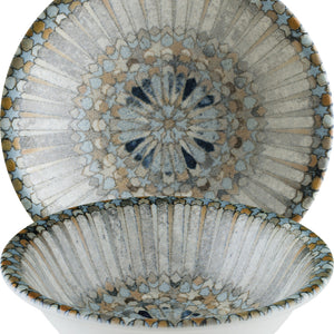 miska Luca Mosaic; 400ml, 16x5 cm (ØxW); pomarańczowy/ciemny niebieski/jasny niebieski/żółty/biały; okrągły; 12 sztuka / opakowanie