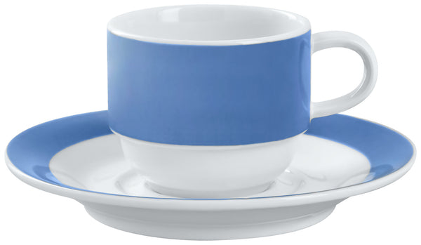 filiżanka do kawy Multi-Color; 160ml, 7x6 cm (ØxW); biały/niebieski; okrągły; 6 sztuka / opakowanie