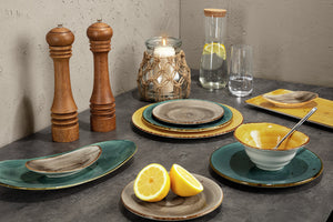 półmisek Nebro organiczny; 33x19x3.5 cm (DxSxW); niebieski; 3 sztuka / opakowanie