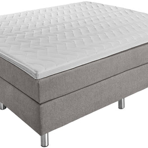łóżko kontynentalne Basic tkanina tapicerska bez wezgłowia; 180x200x63 cm (SxDxW); taupe; -