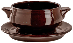 spodek do bulionówki Alessia; 17 cm (Ø); brązowy; okrągły; 6 sztuka / opakowanie
