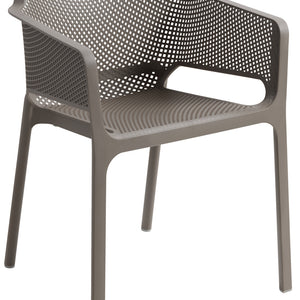 krzesło Net z podłokietnikami; 60.5x58.5x80 cm (SxGxW); taupe; 4 sztuka / opakowanie