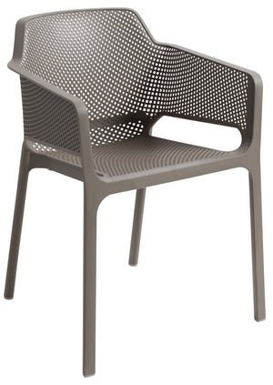 krzesło Net z podłokietnikami; 60.5x58.5x80 cm (SxGxW); taupe; 4 sztuka / opakowanie