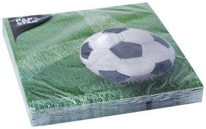 Servietten Football; 33x33 cm (SxD); zielony/czarny/biały; 200 sztuka / opakowanie
