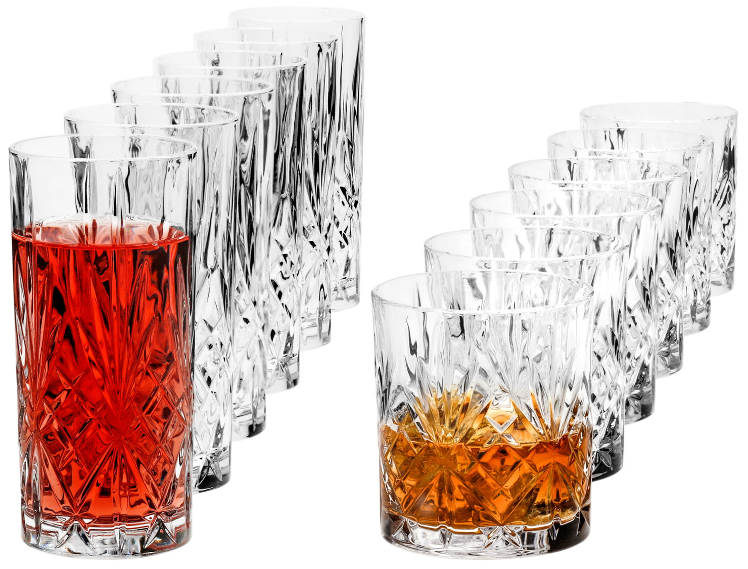zestaw szklanek Melodia 12 częściowy; 360ml, 8.2x15 cm (ØxW); transparentny