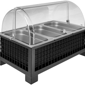 witrynka chłodząca Portland 10 cm stal szlachetna 3 x 1/3; Größe GN 1/1, 55.4x35.2x29.9 cm (DxSxW); antracyt/transparentny/stal nierdzewna; prostokątny