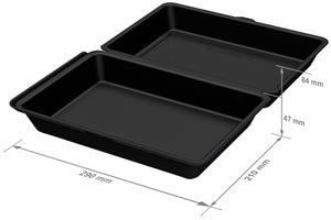 pojemnik do wielkokrotnego użytku Kintoki; 1400ml, 21x29x8.4 cm (DxSxW); czarny; prostokątny; 18 sztuka / opakowanie