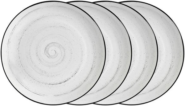 talerz płaski Fungio; 27 cm (Ø); biały/czarny; okrągły; 4 sztuka / opakowanie