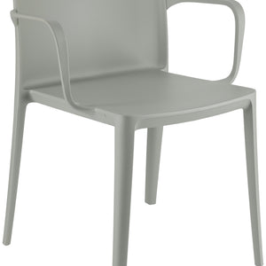 krzesło plastikowe Rigg z podłokietnikami; 57x55x78 cm (SxGxW); szary; 4 sztuka / opakowanie