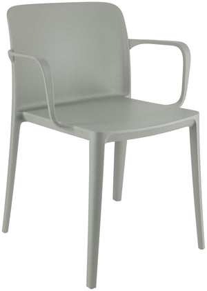 krzesło plastikowe Rigg z podłokietnikami; 57x55x78 cm (SxGxW); szary; 4 sztuka / opakowanie