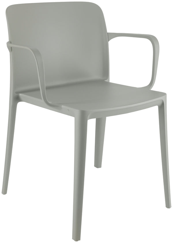 krzesło plastikowe Rigg z podłokietnikami; 57x55x78 cm (SxGxW); szary; 4 sztuka / opakowanie