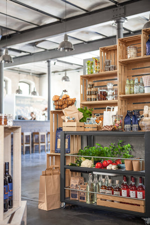 zestaw - wózek do serwowania Aventuro z półkami i pojemnikami GN; 119x56x80 cm (SxGxW); antracyt