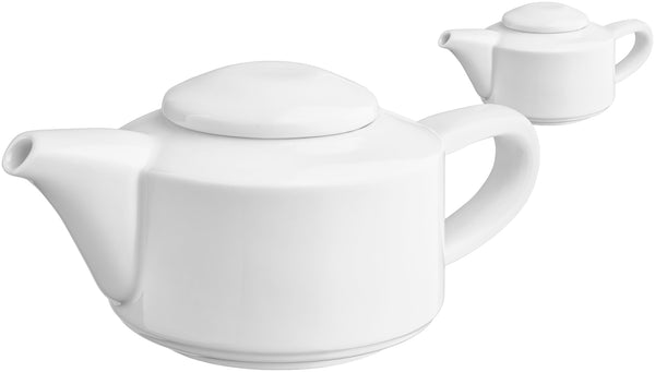 dzbanek do herbaty Base z pokrywką; 400ml, 12x10.5 cm (ØxW); biały; 2 sztuka / opakowanie