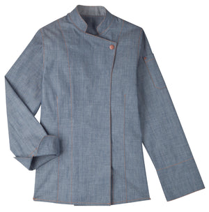 bluza kucharska damska Scott Denim długi rękaw; Kleidergröße 42; jasny dżins