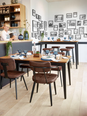 stół Acerios; 160x80x76 cm (DxSxW); Platte dąb antyczny, stelaż czarny; prostokątny