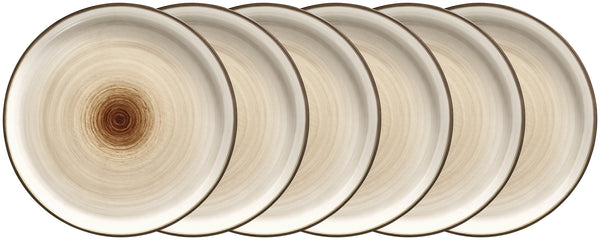talerz płaski Limaro; 21 cm (Ø); brązowy; okrągły; 6 sztuka / opakowanie