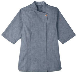 bluza kucharska damska Scott Denim krótki rękaw ; Kleidergröße 50; jasny dżins